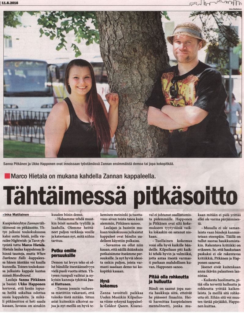 Zanna Kaupunkilehti 11.6.2016